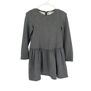 Cyrillus Paris Dress Girls Size 10A 55 EU Gray Gold Glitter Back Zip